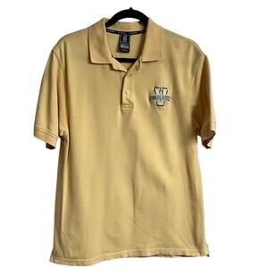 Vintage Vanderbilt Embroidered Polo Shirt Yellow Mens Size S Gear Big Cotton